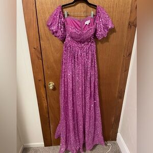 Elegant Pink Sequin Gown